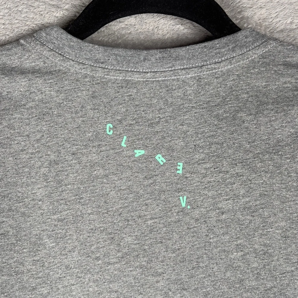 Clare V. Liberez Les Sardines Short Sleeve Shirt Women's XS Gray 100% Cotton - Picture 6 of 9